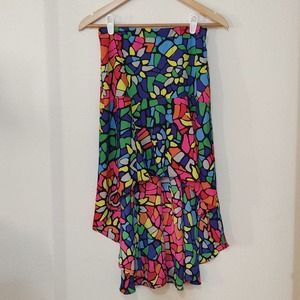 L'Amour Nanette Lepore stained glass Hi-Lo skirt